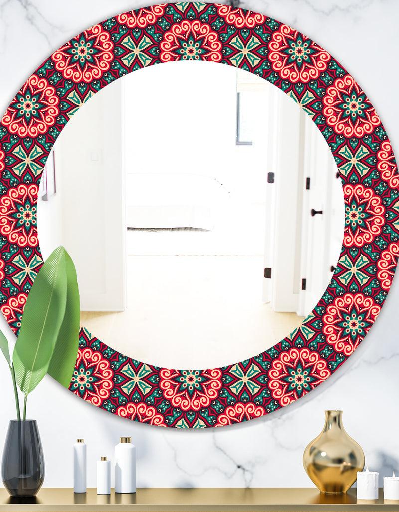 DesignQ Vintage Decorative Elements - Bohemian and Eclectic Mirror - Oval or Round Wall Mirror