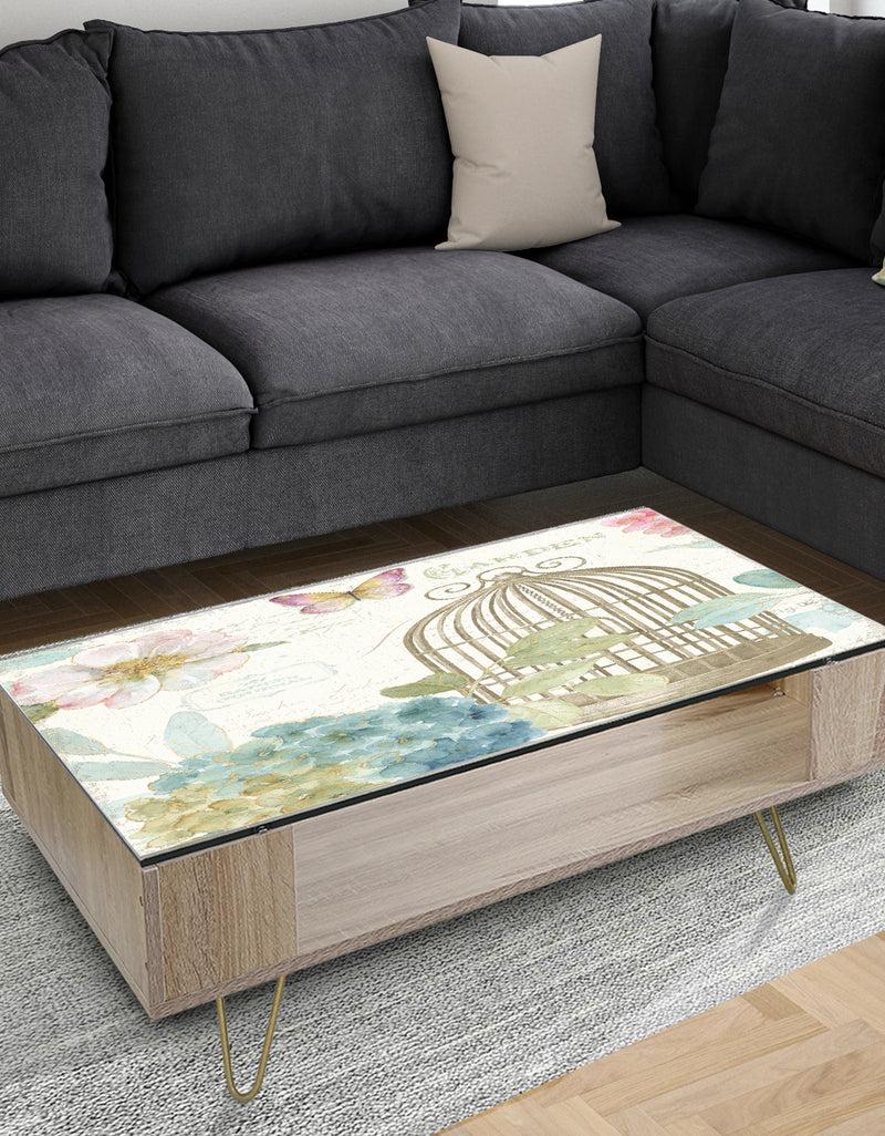 DesignQ Vintage Floral Birdcage II - Traditional Coffee Table