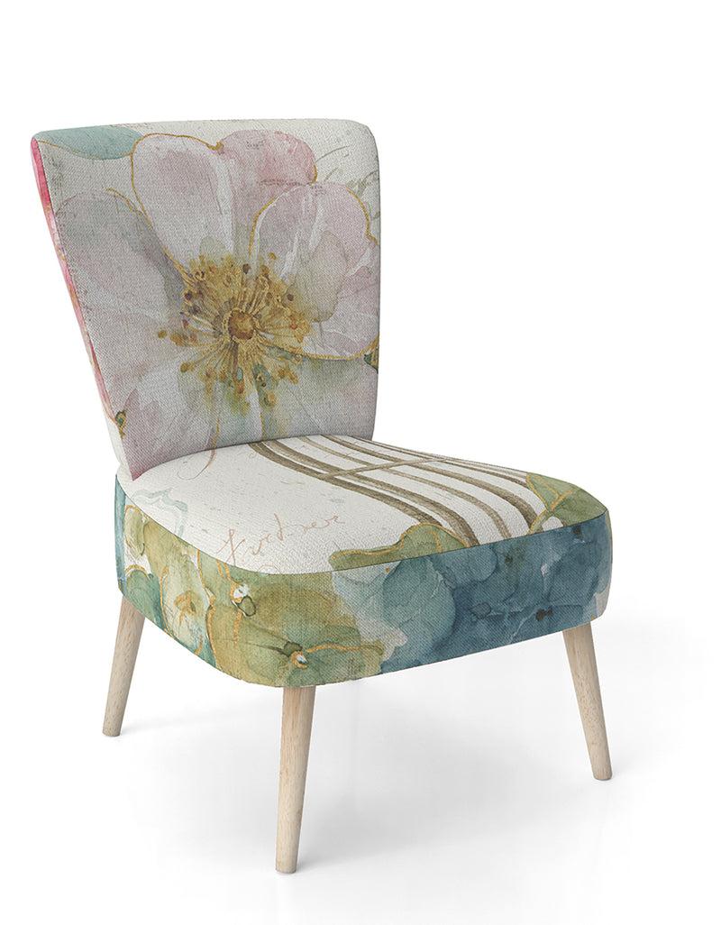 DesignQ Vintage Floral Birdcage II - Upholstered Traditional Accent Chair