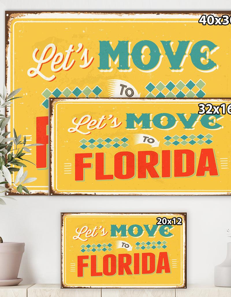 DesignQ Vintage Florida Sign - Cottage Canvas Wall Art