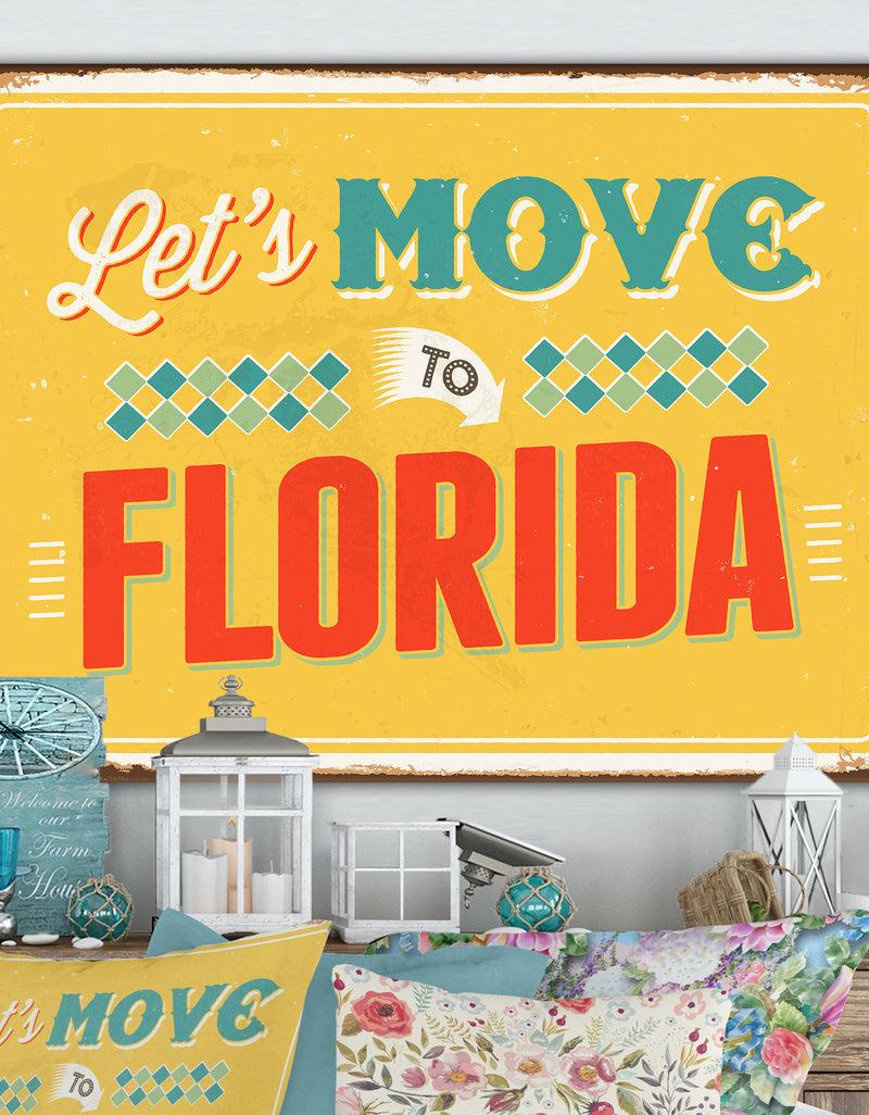 DesignQ Vintage Florida sign - Cottage Canvas Wall Art