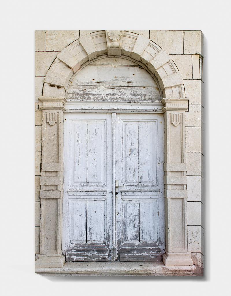 DesignQ Vintage Italian Door - Vintage Premium Canvas Wall Art