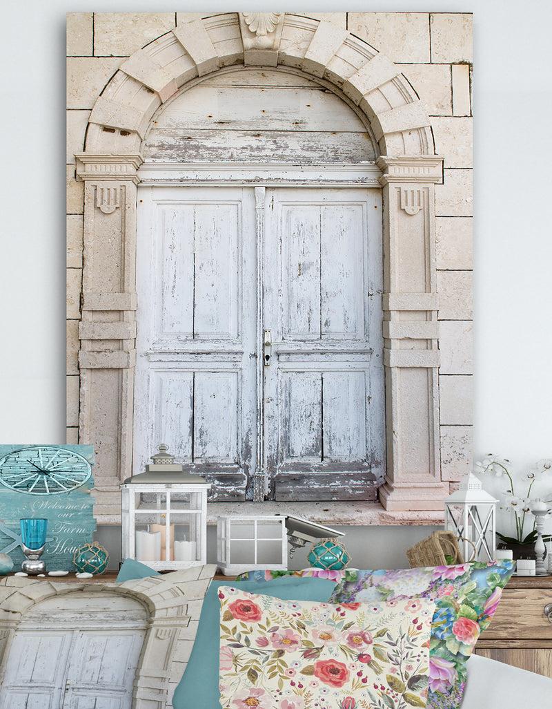 DesignQ Vintage Italian Door - Vintage Premium Canvas Wall Art