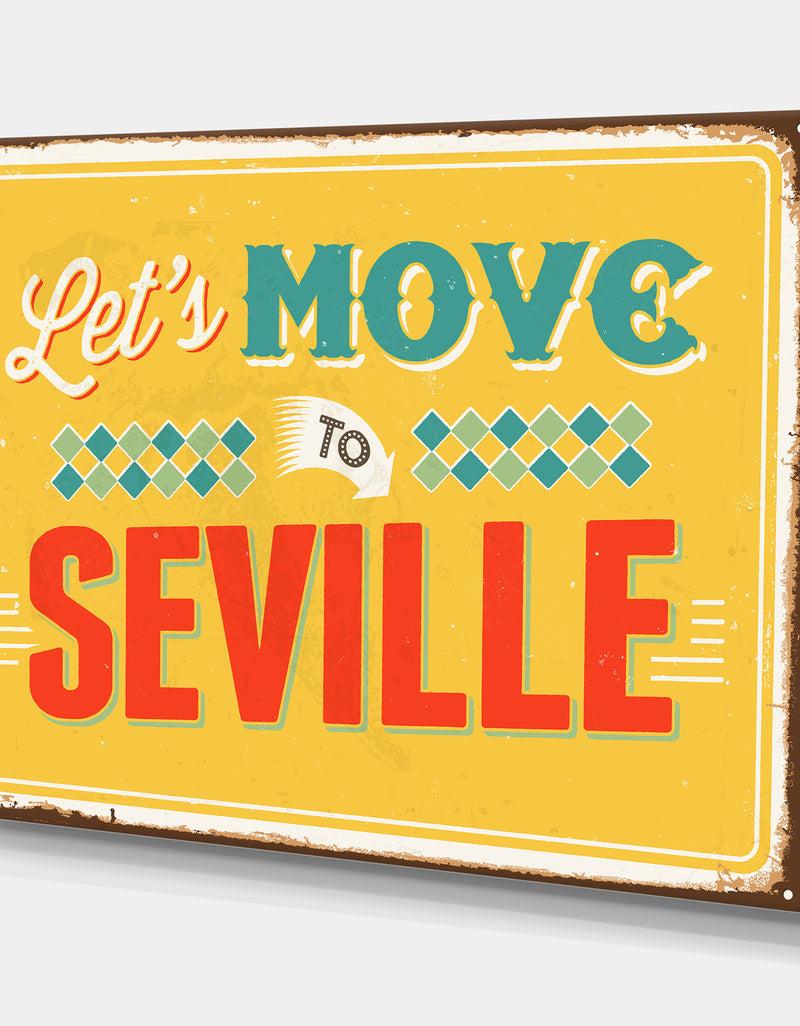 DesignQ Vintage Seville Sign - Cottage Canvas Wall Art