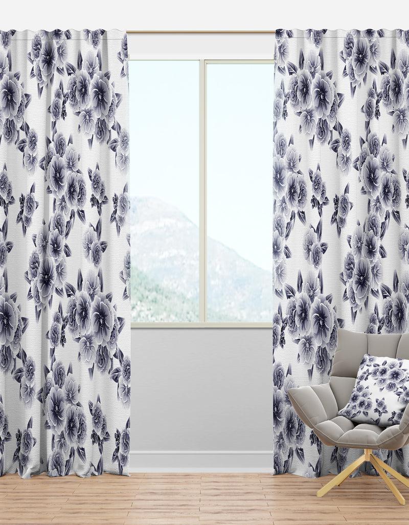 DesignQ Vintage Style Flower Pattern - Modern & Contemporary Curtain Panels