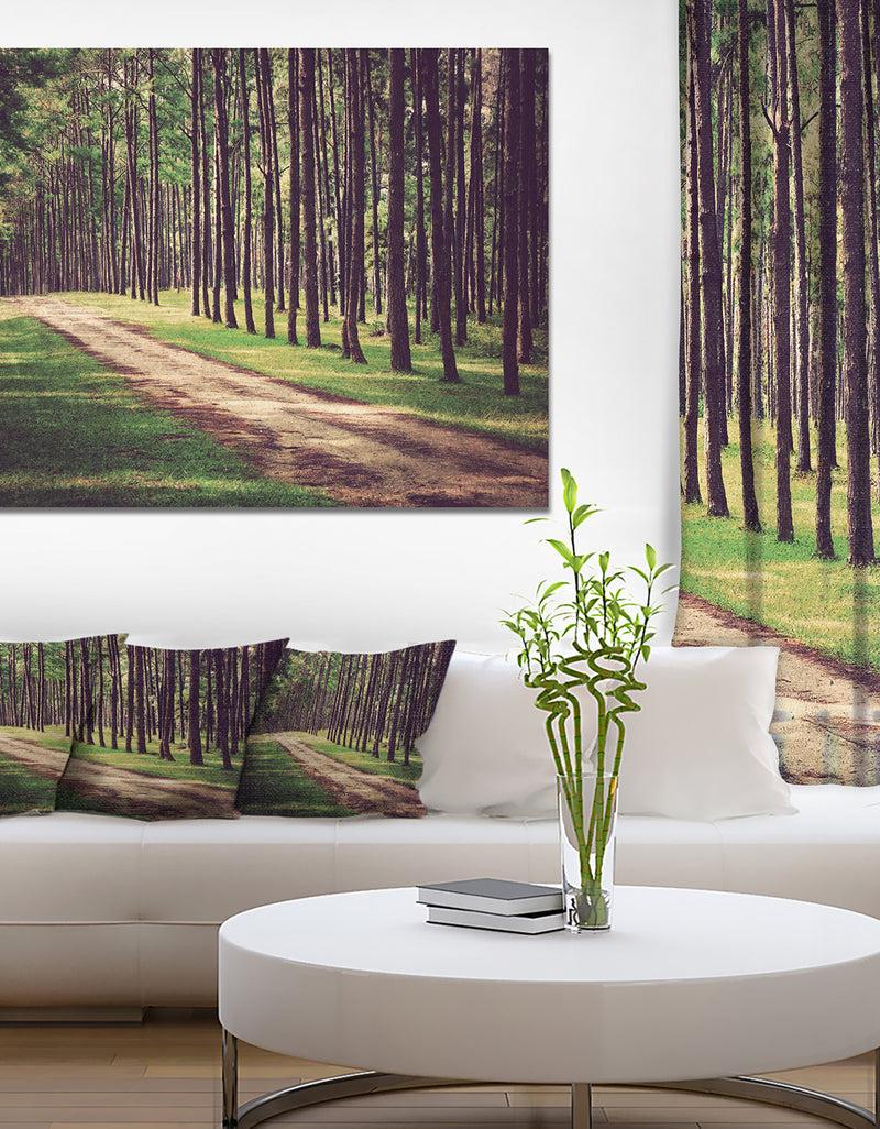 DesignQ Vintage Style Forest with Pathway - Modern Forest Canvas Art
