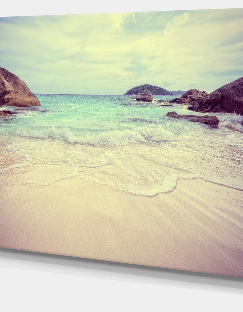 DesignQ Vintage Style Seashore Thailand - Extra Large Seascape Art Canvas
