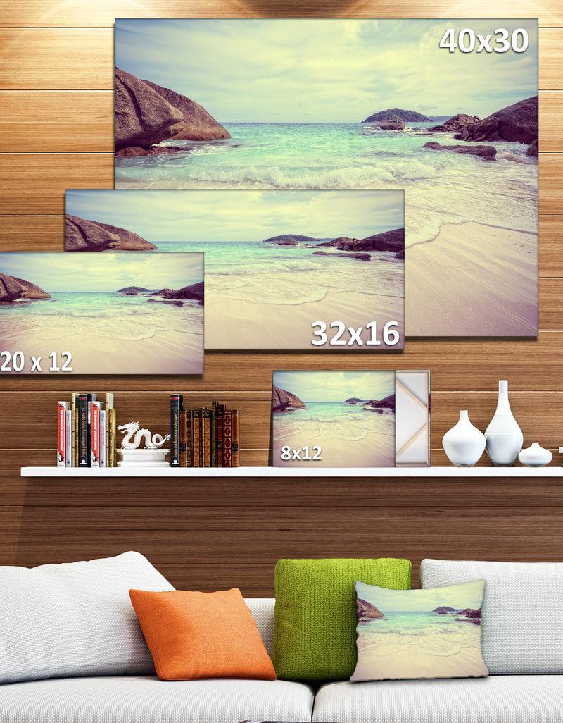 DesignQ Vintage Style Seashore Thailand - Extra Large Seascape Art Canvas