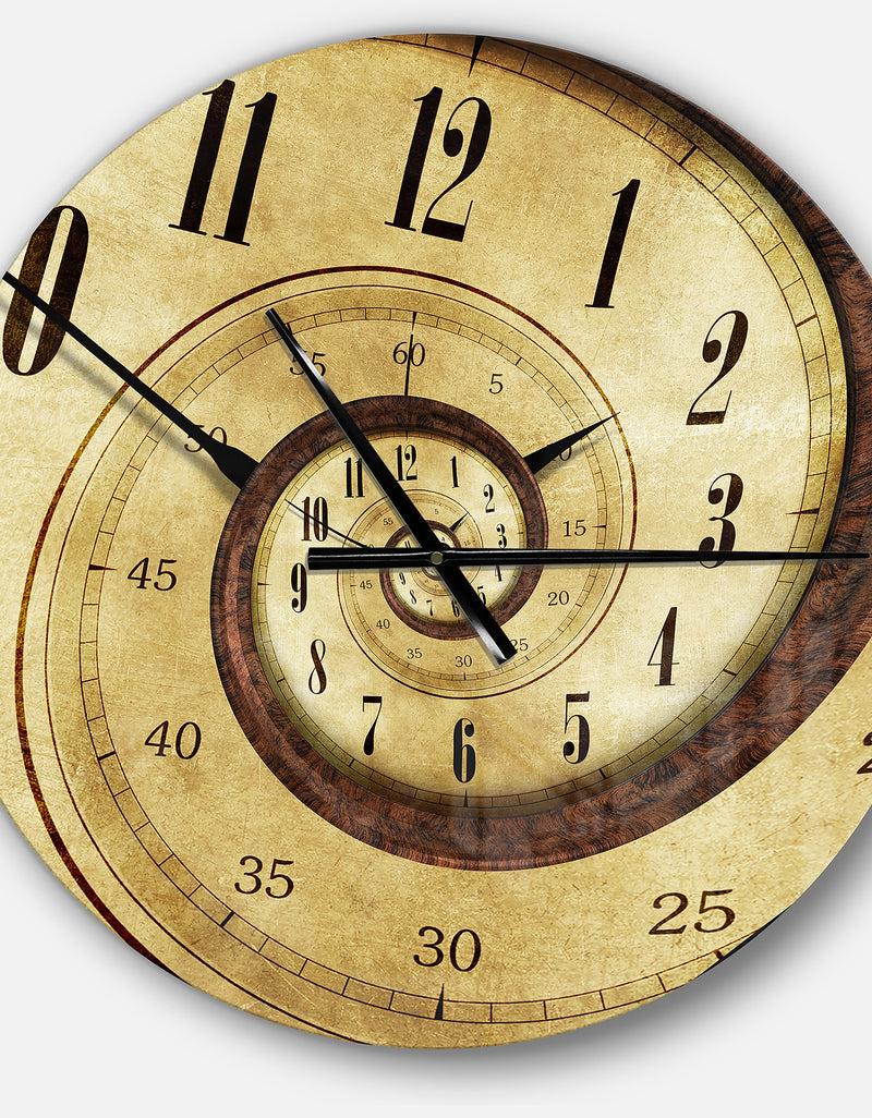 DesignQ Vintage Time Spiral - Oversized Contemporary Wall CLock