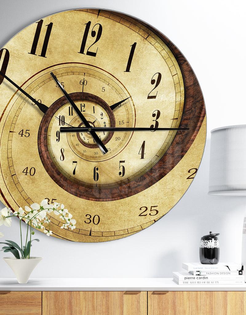DesignQ Vintage Time Spiral - Oversized Contemporary Wall CLock