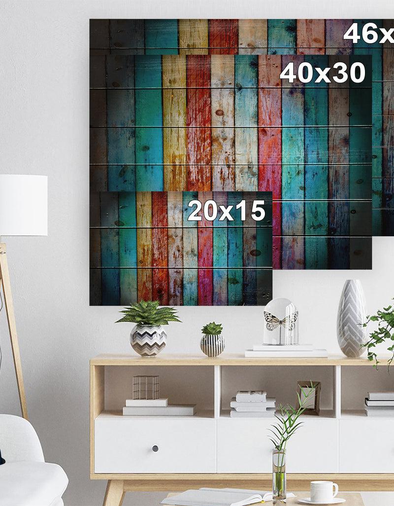 DesignQ Vintage Wooden Pattern - Contemporary Print On Natural Pine Wood