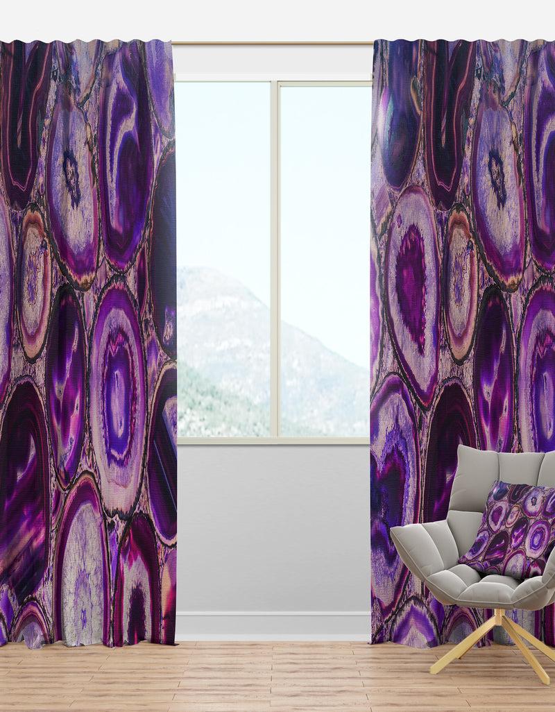 DesignQ Violet Agate geode - Mid-Century Modern Curtain Panels