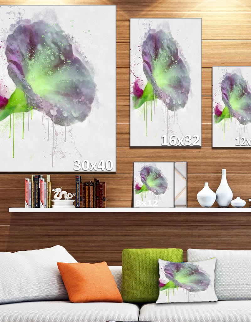 DesignQ Violet Gentiana Alpina Watercolor - Modern Floral Canvas Wall Art