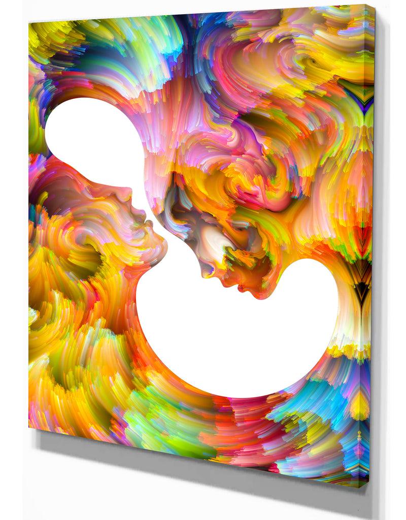 DesignQ Virtual Paint - Abstract People Print On Wrapped Canvas