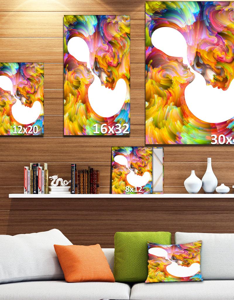 DesignQ Virtual Paint - Abstract People Print On Wrapped Canvas