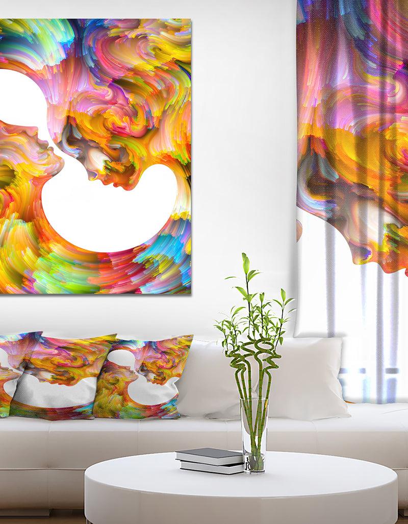 DesignQ Virtual Paint - Abstract People Print on Wrapped Canvas
