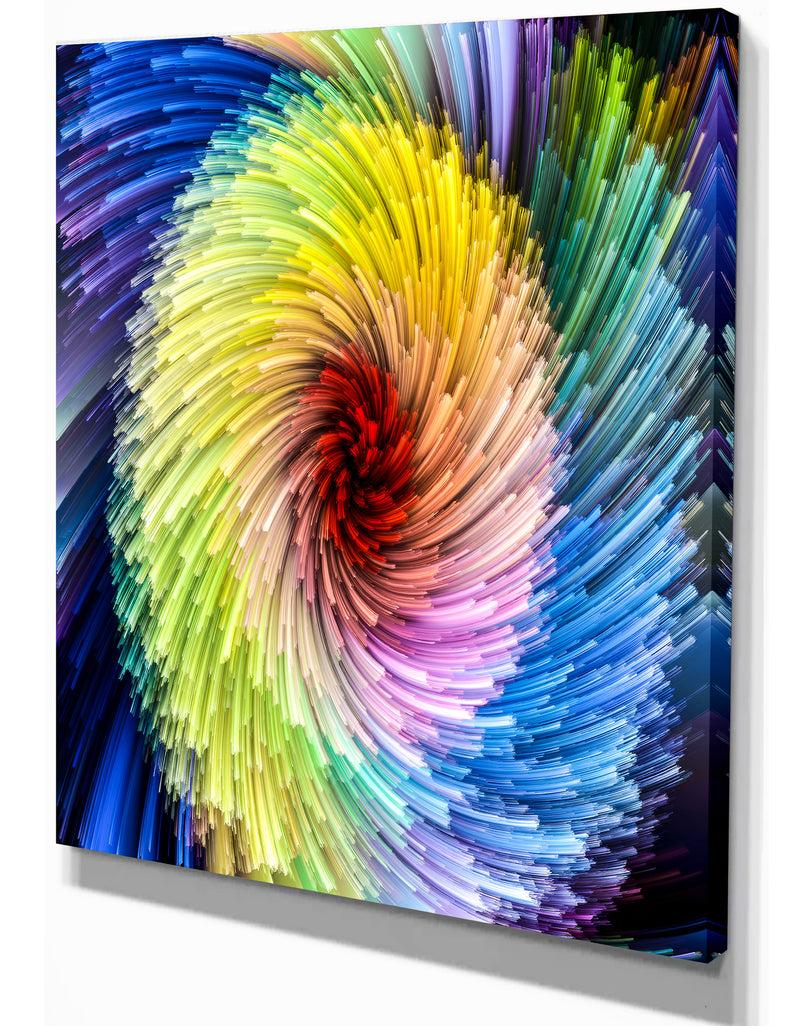 DesignQ Virtual Vibrant Vortex - Contemporary Art On Wrapped Canvas