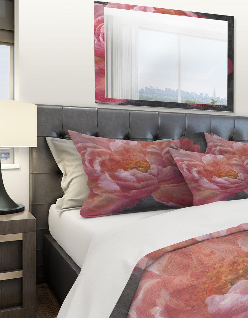 DesignQ Vivid Pink Peonies I - Shabby Duvet Cover Set