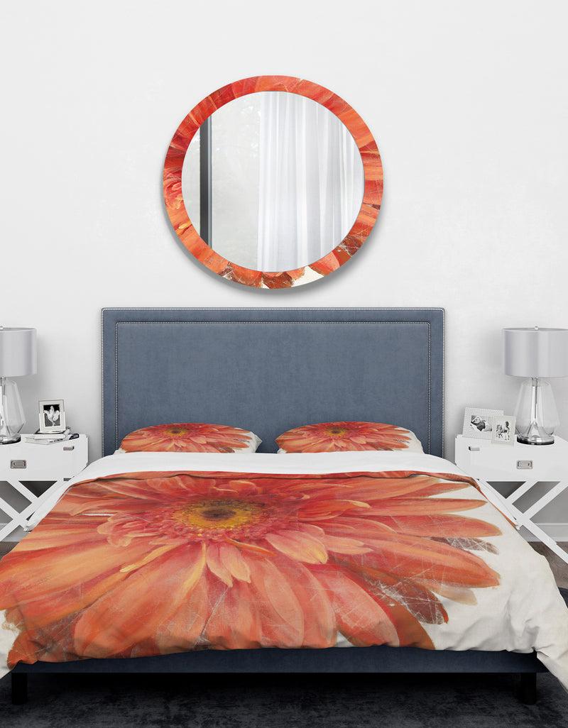 DesignQ Vivid Red Daisy - Traditional Duvet Cover Set