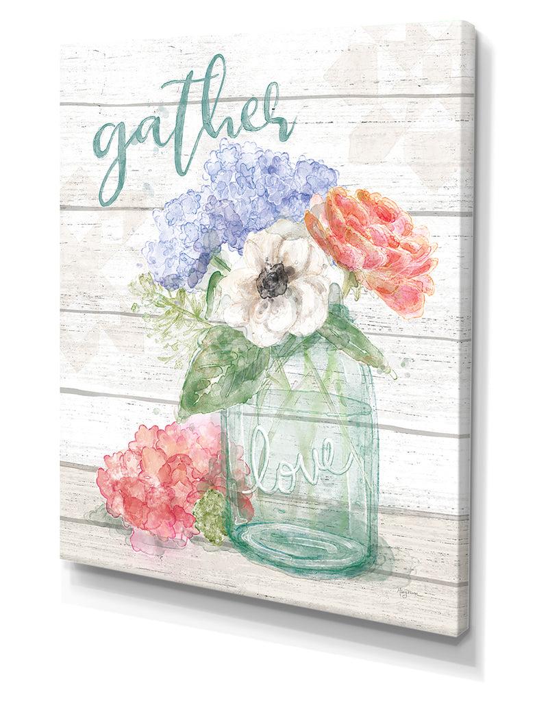 DesignQ WA Pastel Flower Market III - Cottage Canvas Wall Art