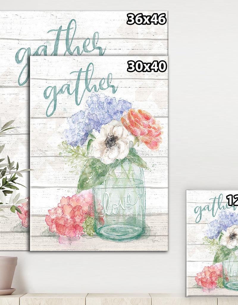 DesignQ WA Pastel Flower Market III - Cottage Canvas Wall Art