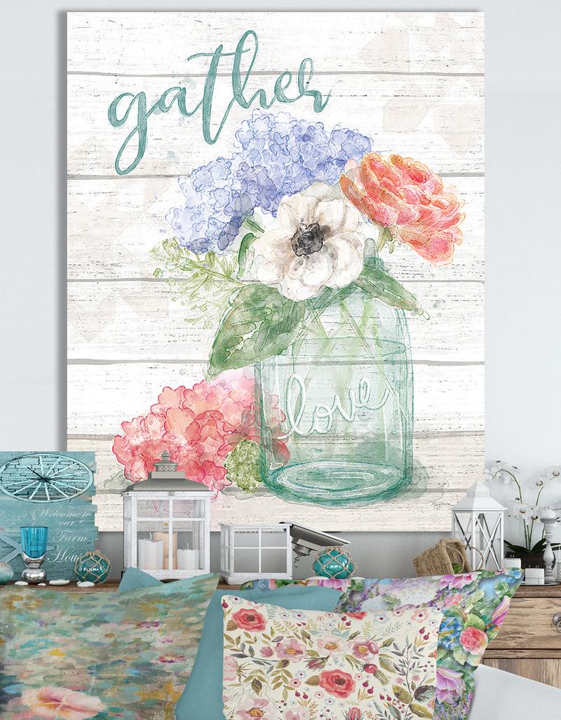 DesignQ WA Pastel Flower Market III - Cottage Canvas Wall Art