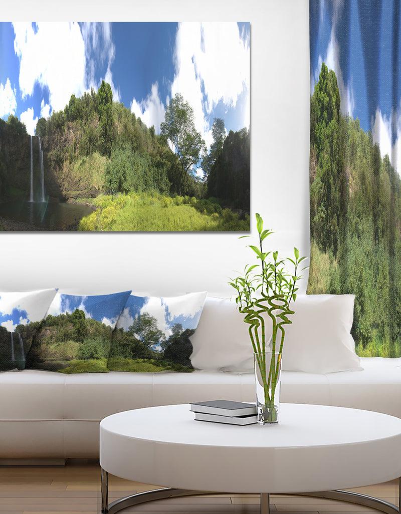 DesignQ Wailua Falls Hawaiian Waterfall - Landscapes photography on wrapped Canvas