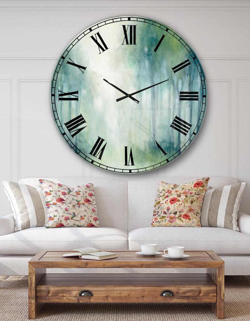 DesignQ Walk in the Forest - Traditional Landscape Large Wall CLock
