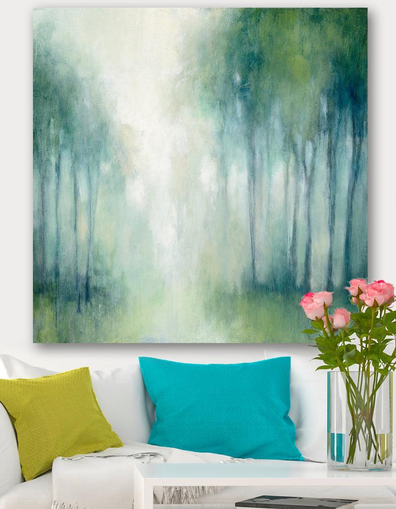 DesignQ Walk in the Forest - Traditional Landscape Premium Canvas Wall Art