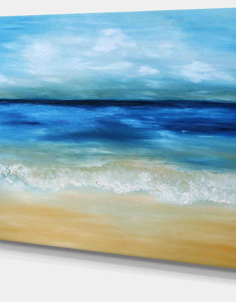 DesignQ Warm Tropical Sea And Beach - Seascape Painting Canvas Print