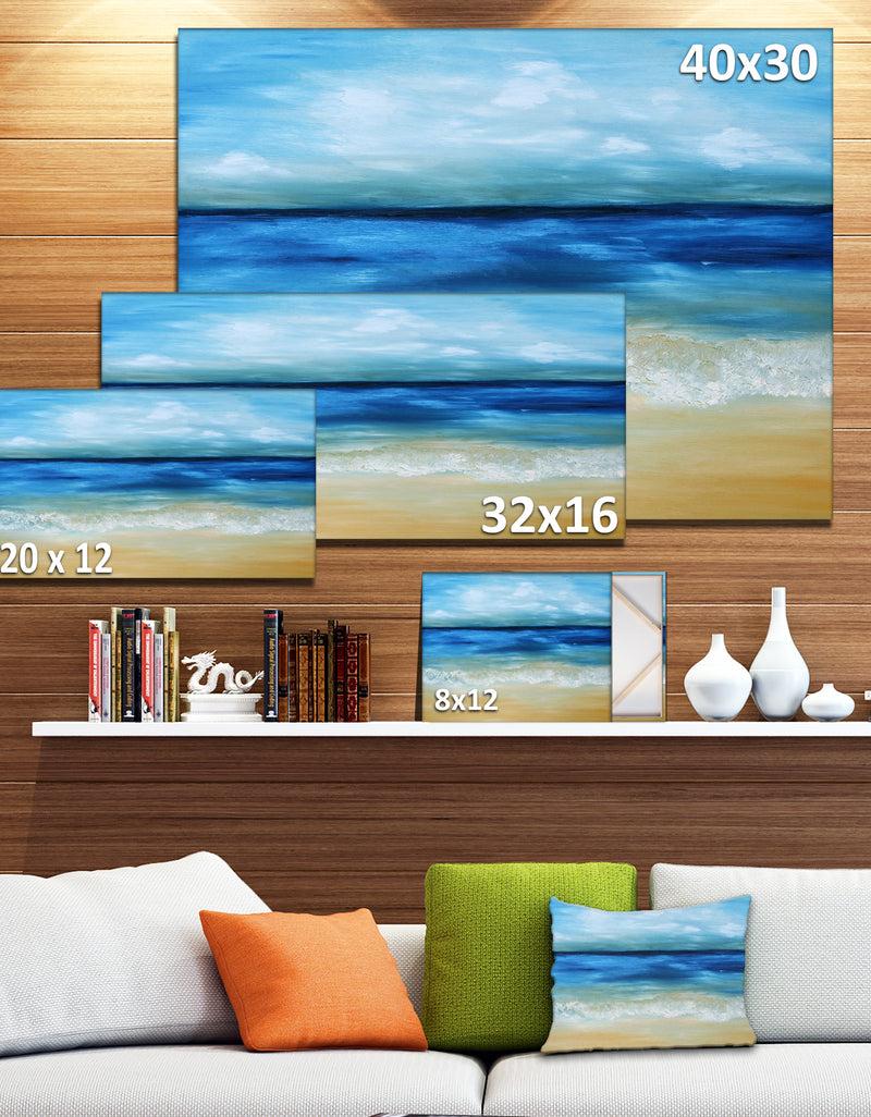 DesignQ Warm Tropical Sea And Beach - Seascape Painting Canvas Print
