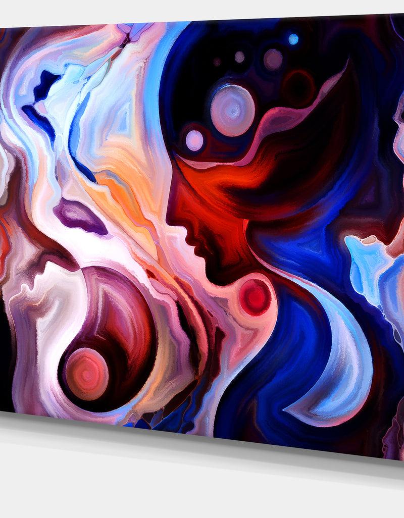 DesignQ Watching Woman Painting - Abstract Canvas Art Print