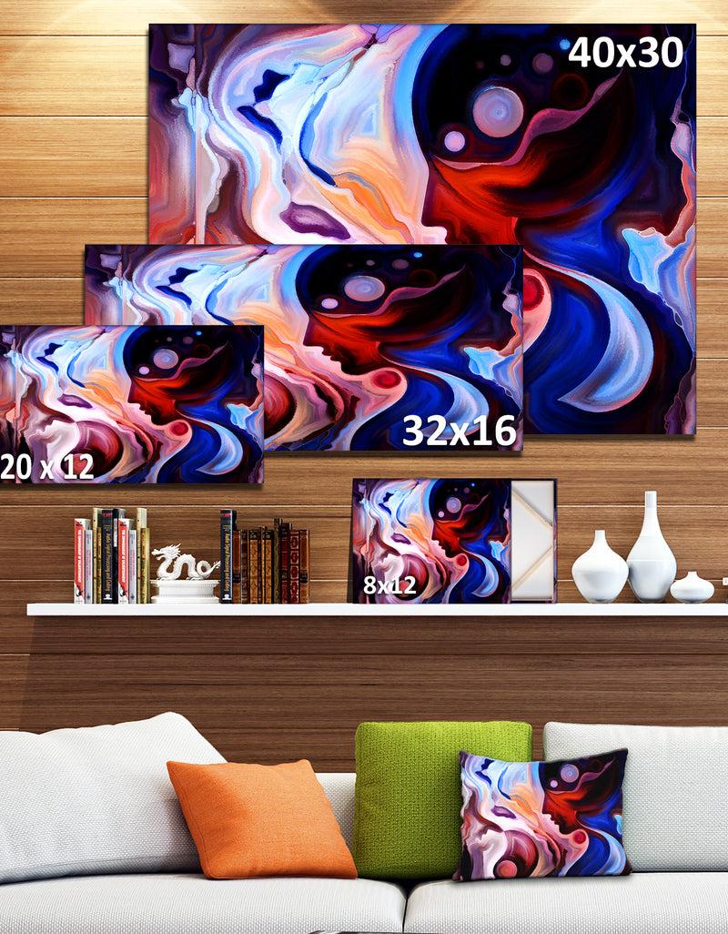 DesignQ Watching Woman Painting - Abstract Canvas Art Print