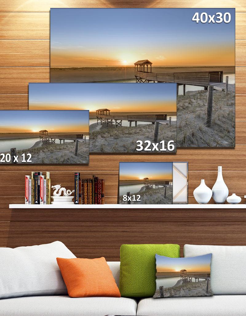 DesignQ Watchtower At North Sea Dunes - Extra Large Landscape Canvas Art Print