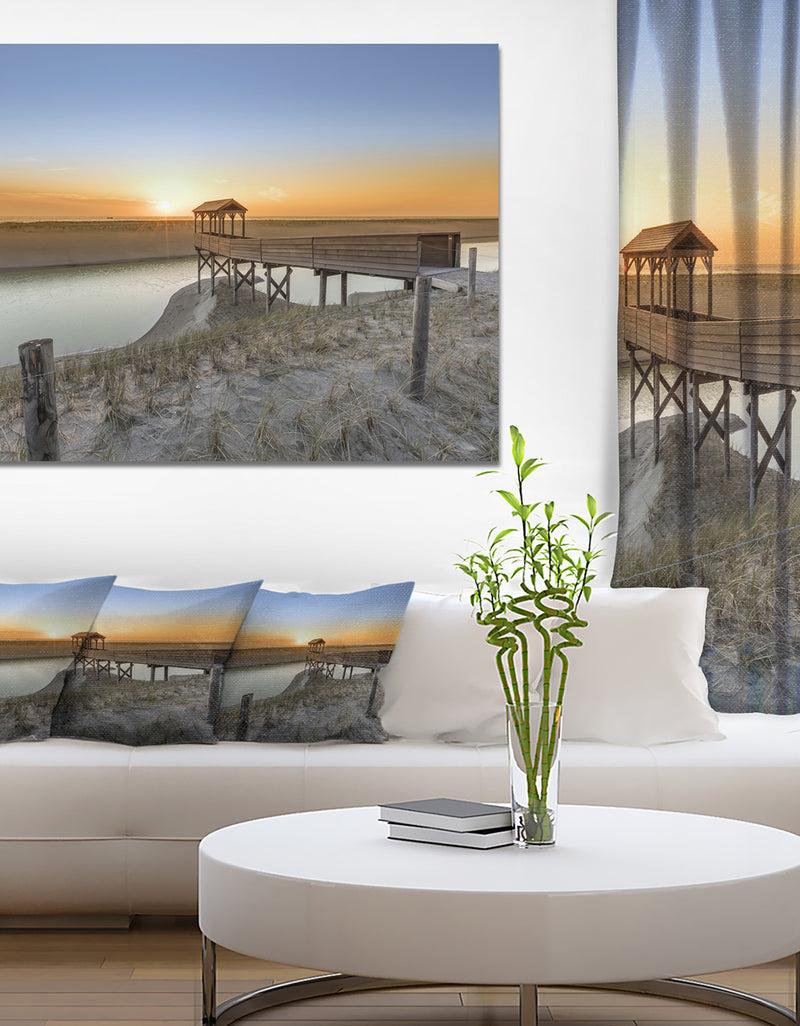 DesignQ Watchtower at North Sea Dunes - Extra Large Landscape Canvas Art Print