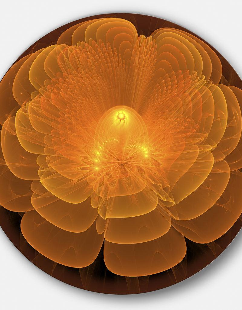 DesignQ Water Lily Digital Art Fractal Flower - Floral Circle Wall Art
