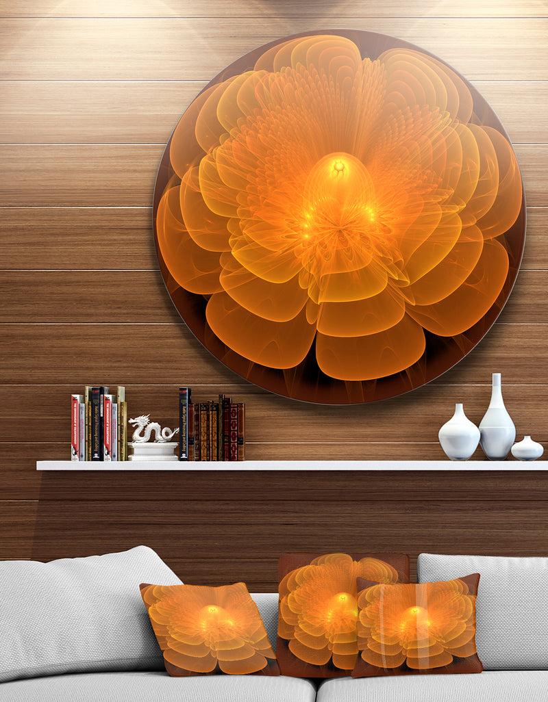 DesignQ Water Lily Digital Art Fractal Flower - Floral Circle Wall Art