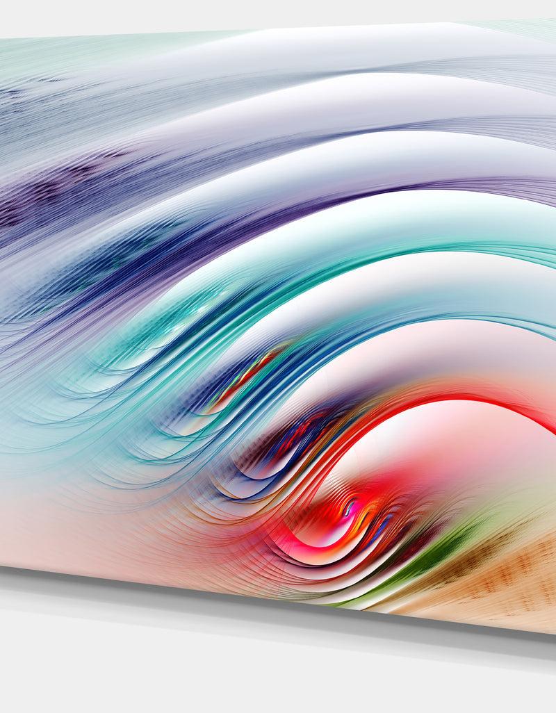 DesignQ Water Ripples Rainbow Waves - Extra Large Abstract Canvas Art Print