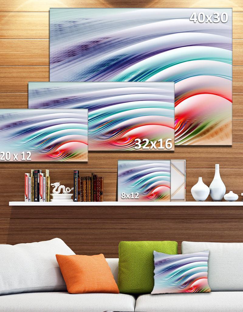 DesignQ Water Ripples Rainbow Waves - Extra Large Abstract Canvas Art Print