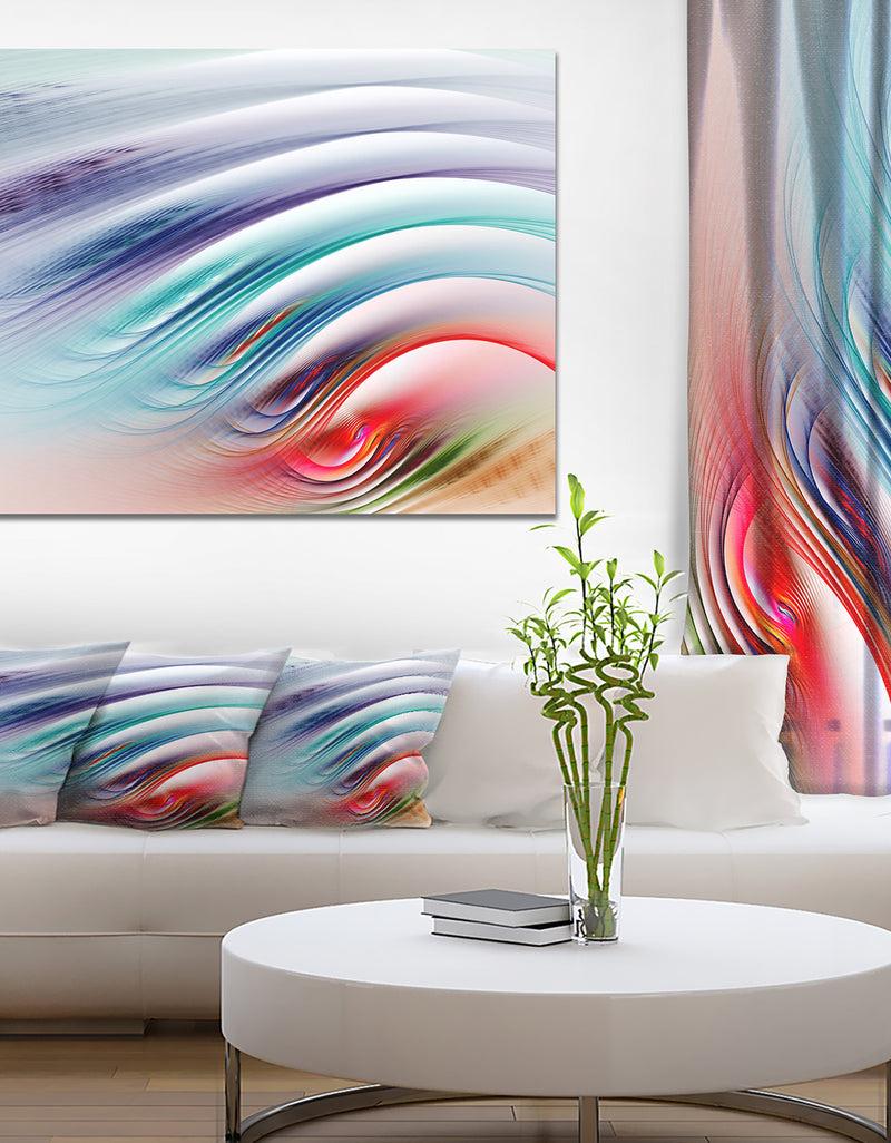 DesignQ Water Ripples Rainbow Waves - Extra Large Abstract Canvas Art Print