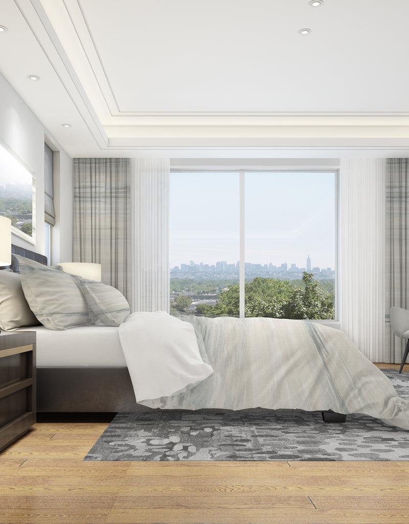 DesignQ Watercolor Colorfields I - Geometric Duvet Cover Set