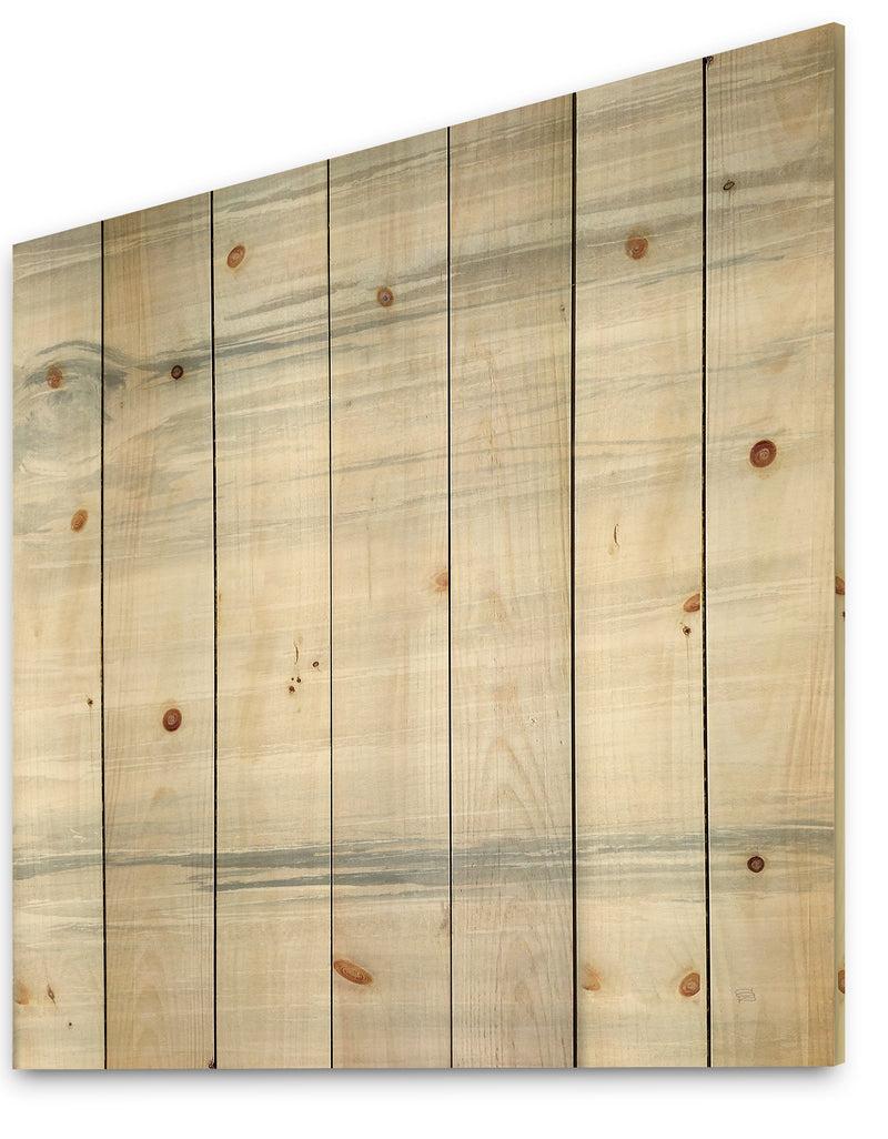 DesignQ Watercolor Colorfields I - Glam Print On Natural Pine Wood