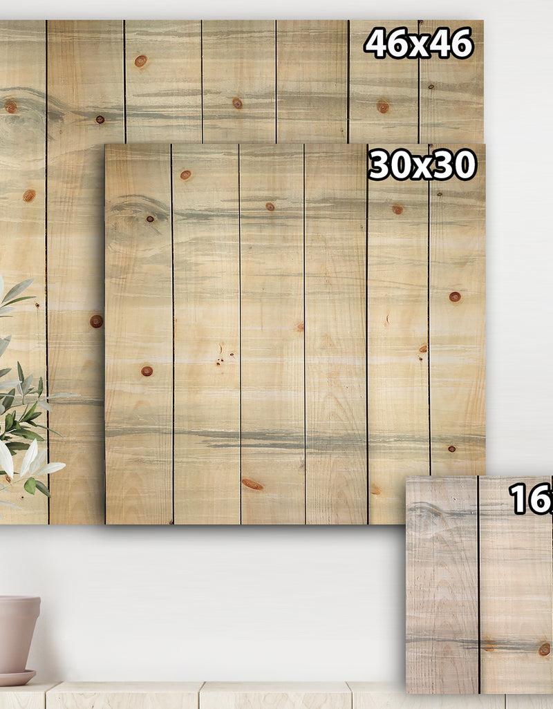 DesignQ Watercolor Colorfields I - Glam Print On Natural Pine Wood