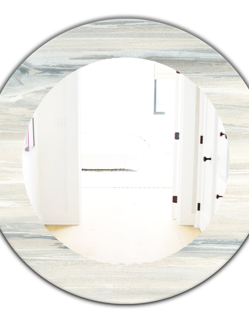 DesignQ Watercolor Colorfields I - Modern Mirror - Oval Or Round Wall Mirror