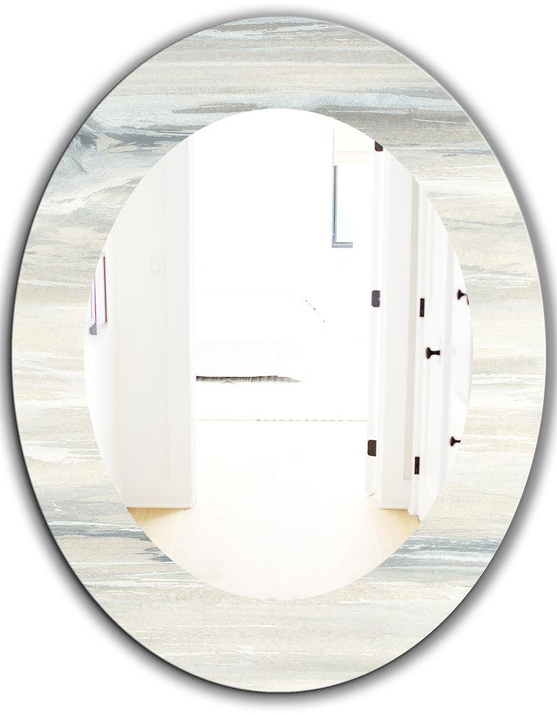 DesignQ Watercolor Colorfields I - Modern Mirror - Oval Or Round Wall Mirror