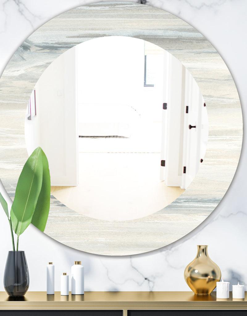 DesignQ Watercolor Colorfields I - Modern Mirror - Oval or Round Wall Mirror