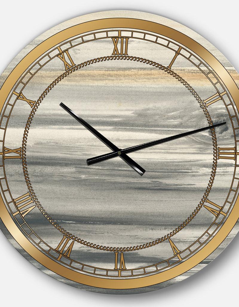 DesignQ Watercolor Colorfields II - Glam Large Wall CLock