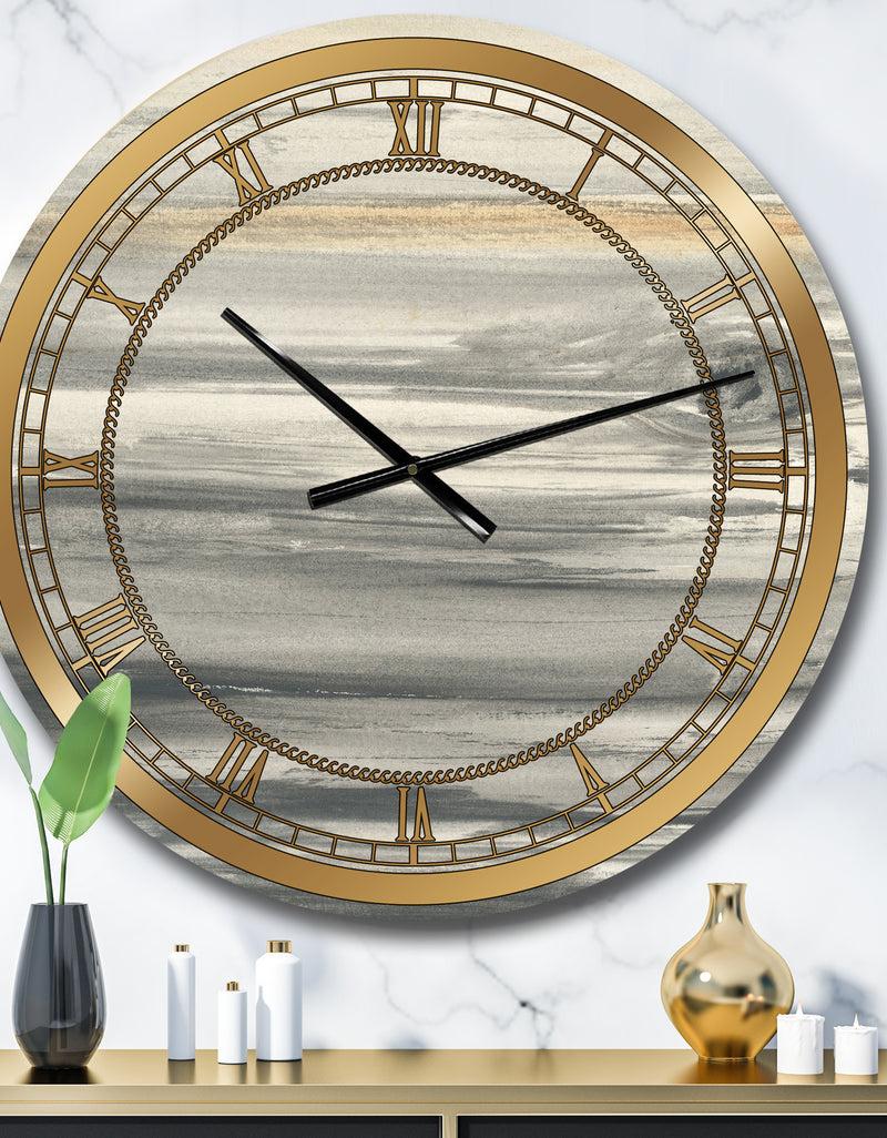 DesignQ watercolor colorfields II - Glam Large Wall CLock