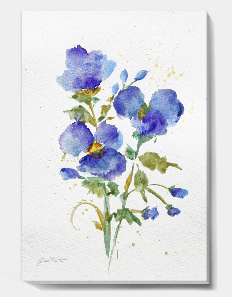 DesignQ Watercolor Flowers I - Cottage Canvas Wall Art