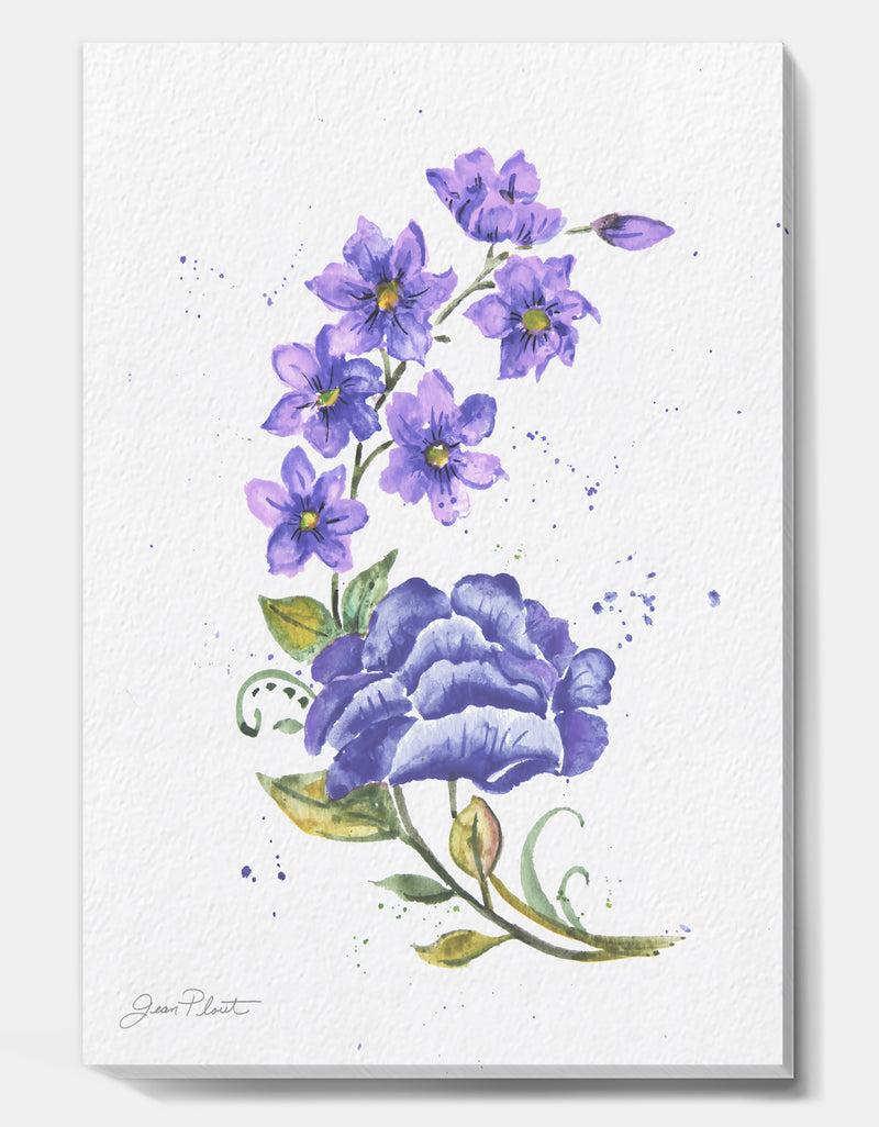 DesignQ Watercolor Flowers III - Cottage Gallery-wrapped Canvas